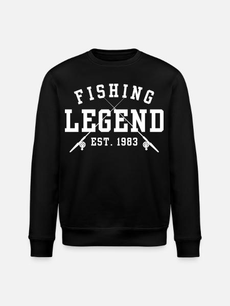 Fishing Legend Est 1983 - Stanley/Stella ROLLER Unisex Organic Sweatshirt - black