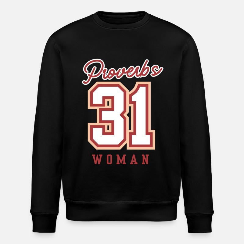 Sprüche 31 Die Frau - Stanley/Stella Unisex Bio-Sweatshirt ROLLER - Schwarz