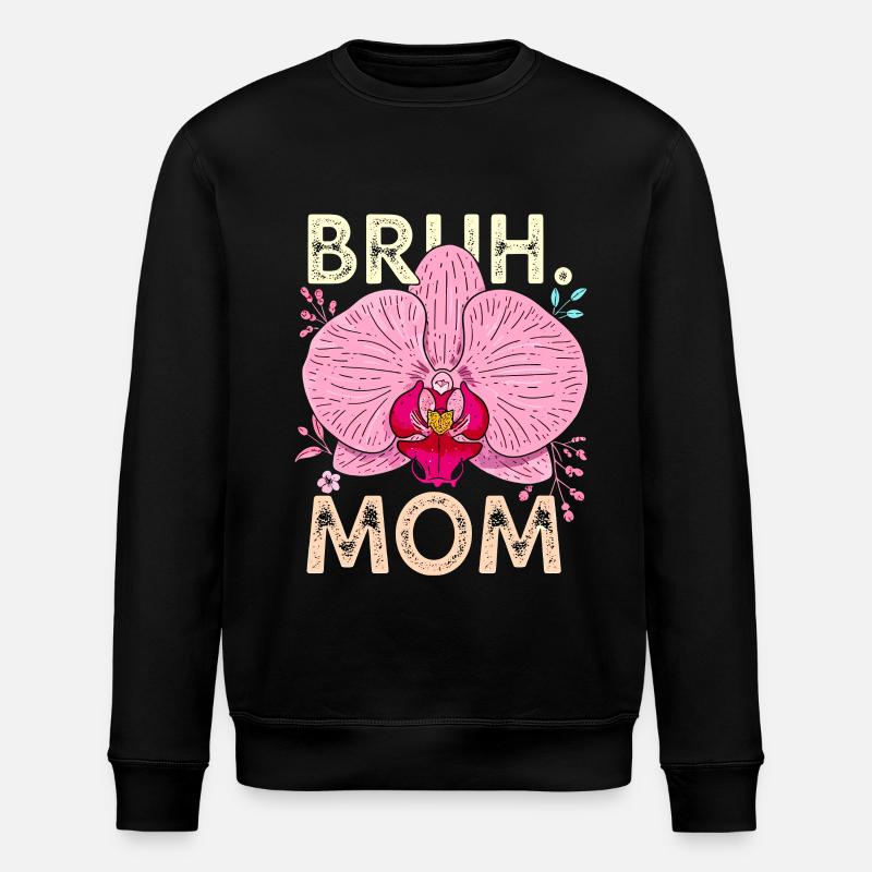 Brew Mom Orchid - Stanley/Stella ROLLER Unisex Organic Sweatshirt - black