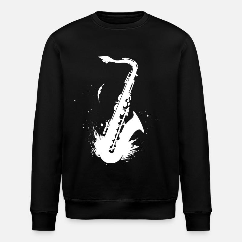 Saxophone Graphics - Stanley/Stella ROLLER Unisex Organic Sweatshirt - black