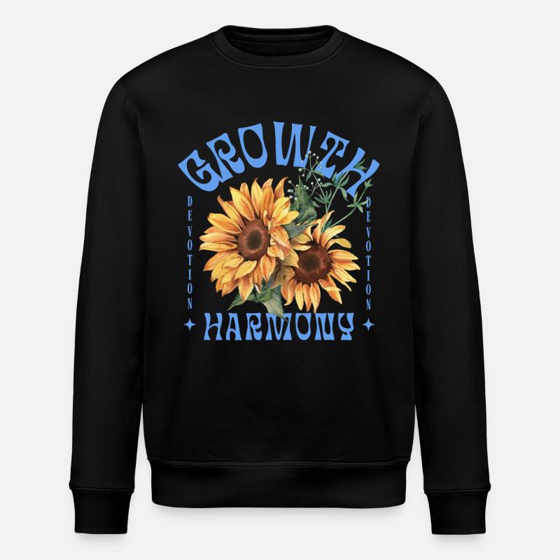 Growth Harmony Sunflower Art - Stanley/Stella Unisex Bio-Sweatshirt ROLLER - Schwarz