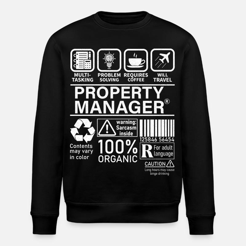 Property Manager Multi Tasking Problem Solving - Stanley/Stella ROLLER Unisex Organic Sweatshirt - black