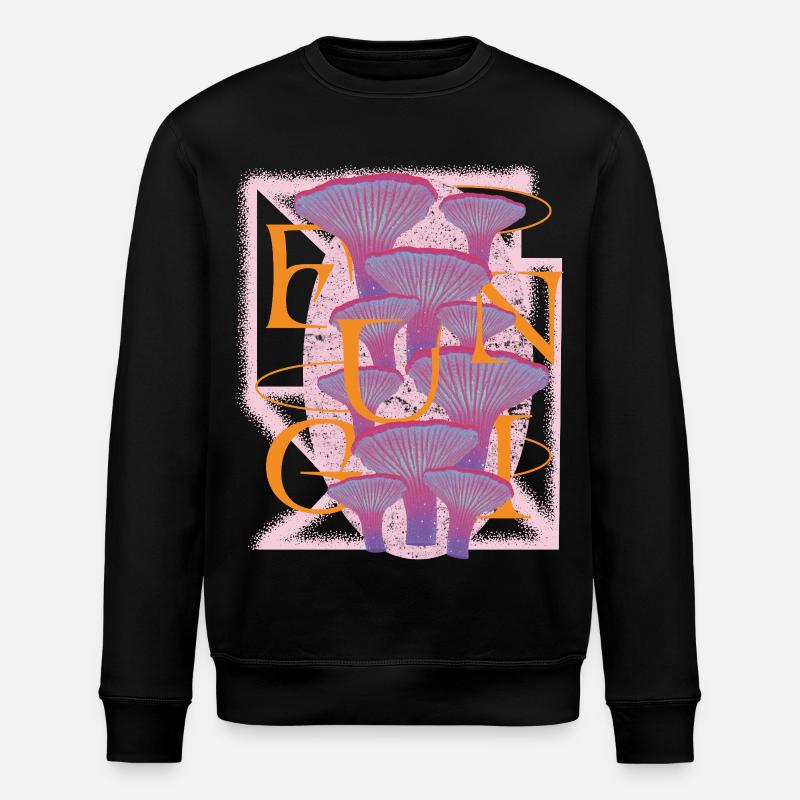 Psychedelic Fungi Bloom - Stanley/Stella Unisex Bio-Sweatshirt ROLLER - Schwarz
