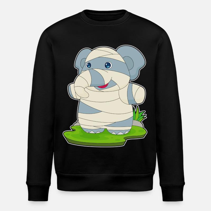Elefant Halloween Mumie - Stanley/Stella Unisex Bio-Sweatshirt ROLLER - Schwarz