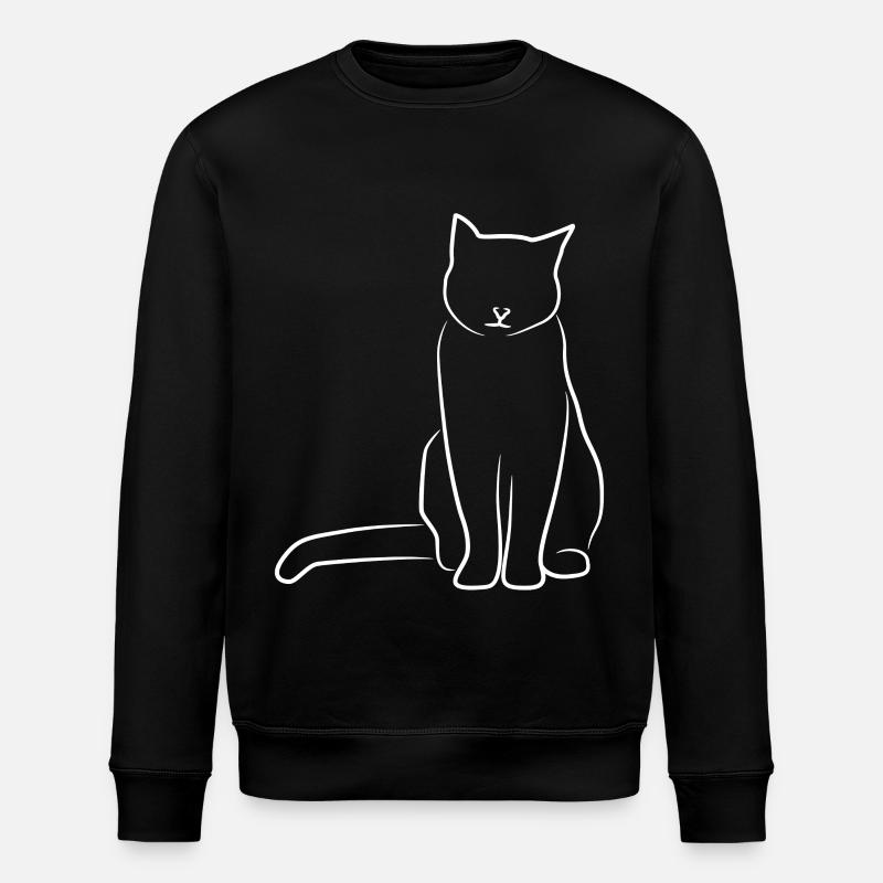 Katze Skizze - Stanley/Stella Unisex Bio-Sweatshirt ROLLER - Schwarz