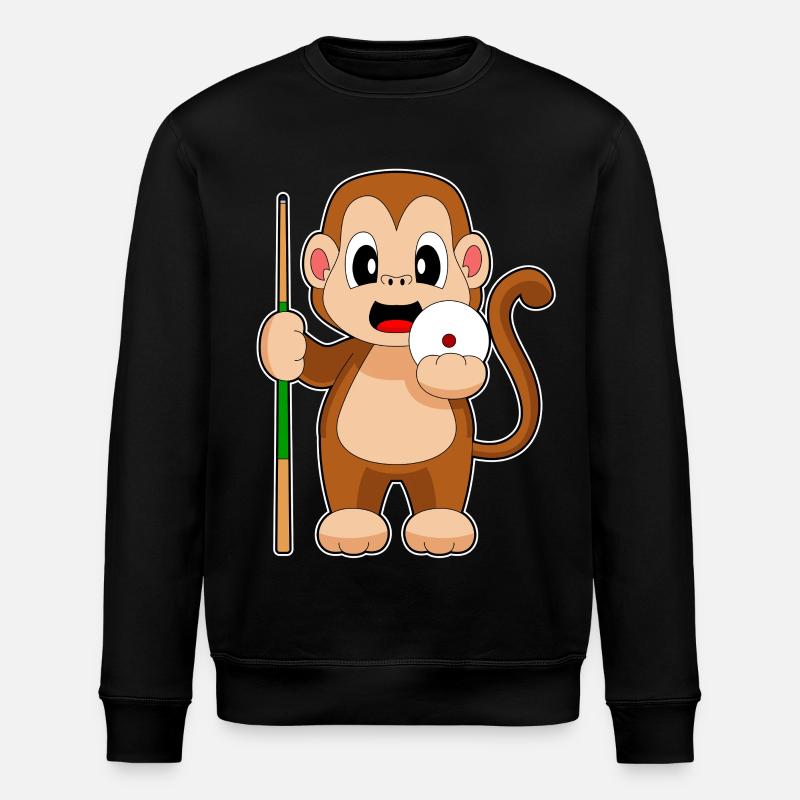 Monkey Billiard Cue - Stanley/Stella ROLLER Unisex Organic Sweatshirt - black