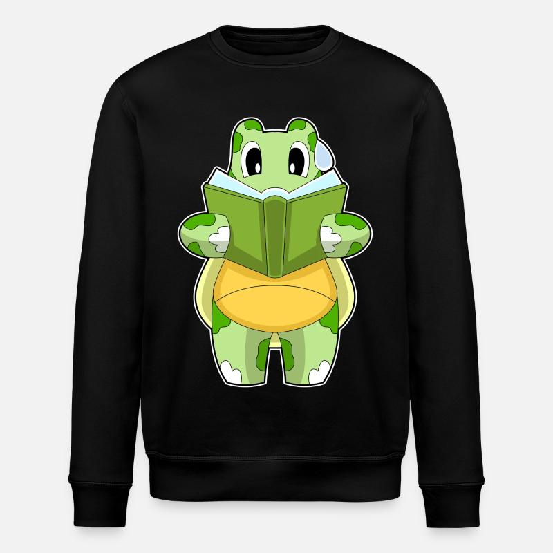 Turtle Nerd Book - Stanley/Stella ROLLER Unisex Organic Sweatshirt - black