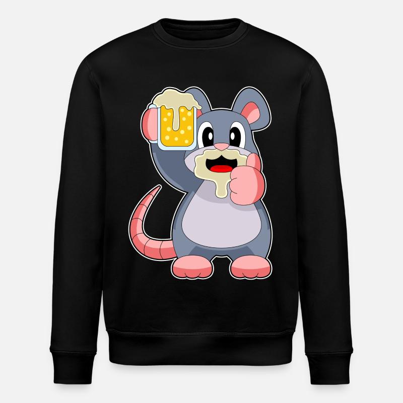 Mouse Beer - Stanley/Stella ROLLER Unisex Organic Sweatshirt - black