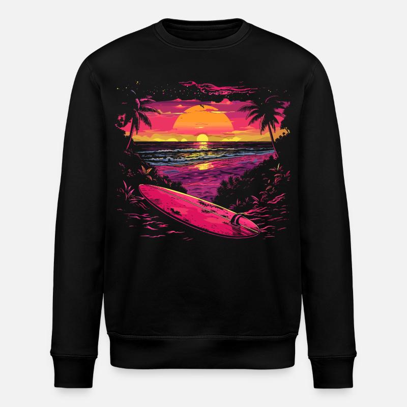 Surfen 90er Look - Stanley/Stella Unisex Bio-Sweatshirt ROLLER - Schwarz