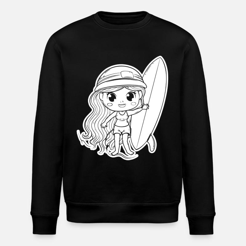 Kleines Surfer Mädchen - Stanley/Stella Unisex Bio-Sweatshirt ROLLER - Schwarz