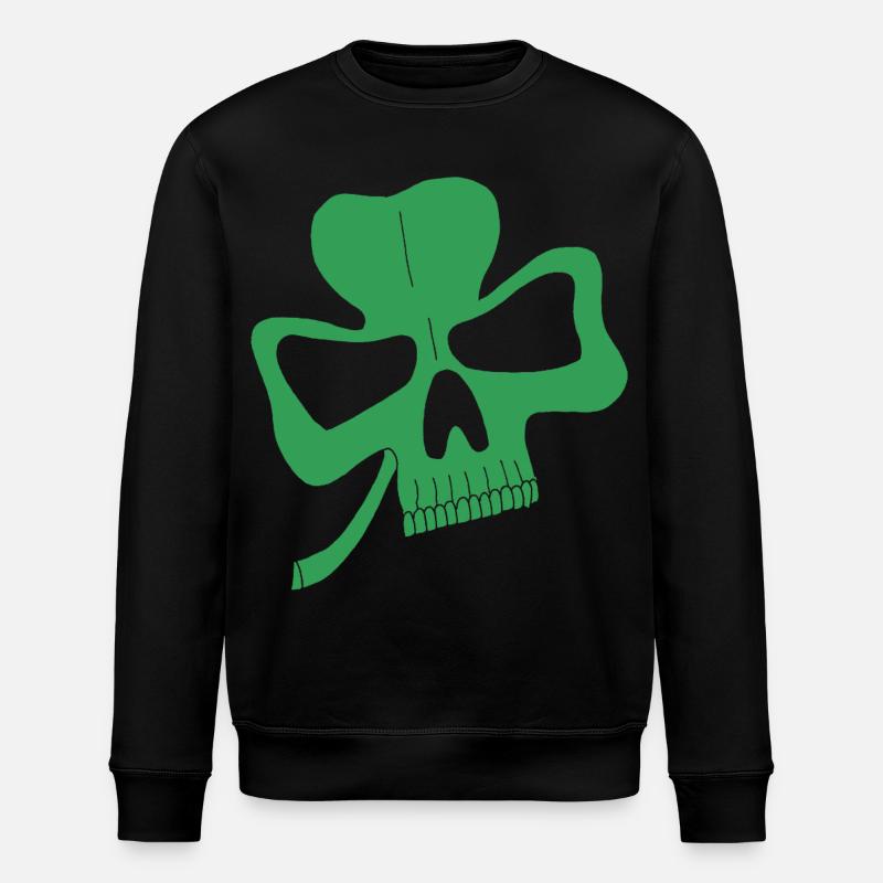 Clover Skull - Stanley/Stella ROLLER Unisex Organic Sweatshirt - black