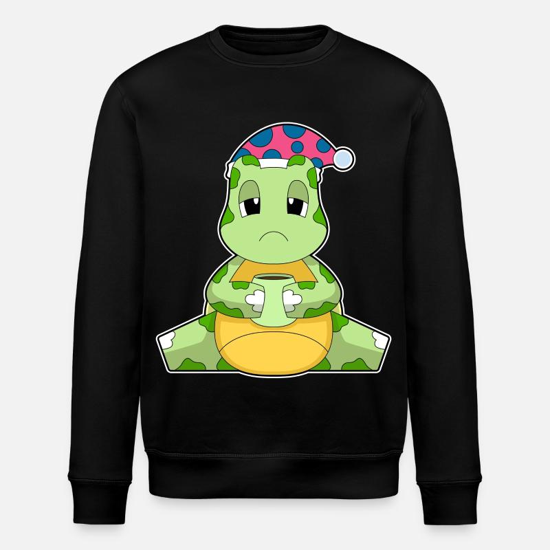 Turtle cup of coffee - Stanley/Stella ROLLER Unisex Organic Sweatshirt - black