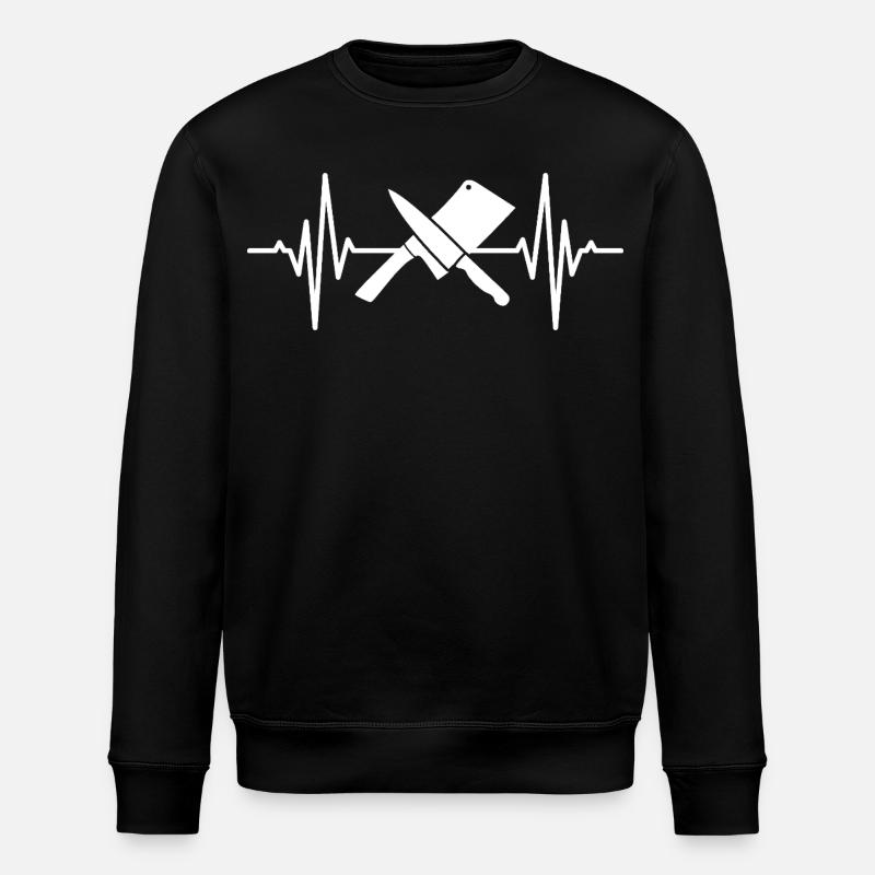 Hackmesser Pulsschlag - Stanley/Stella Unisex Bio-Sweatshirt ROLLER - Schwarz