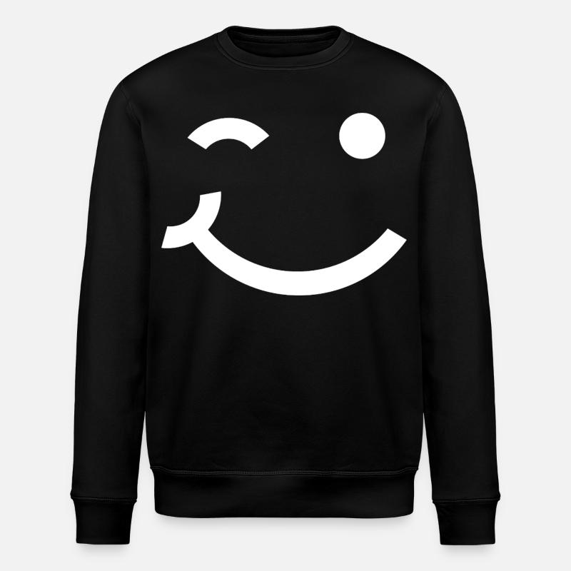 Winking face, Wink smile - Stanley/Stella ROLLER Unisex Organic Sweatshirt - black