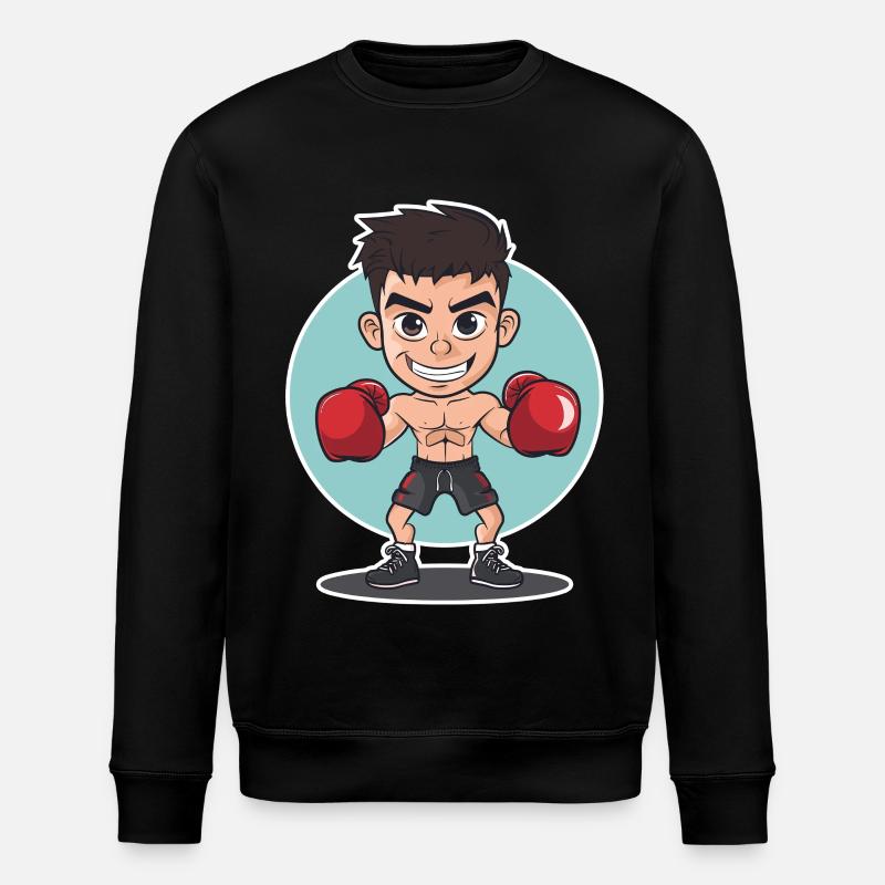 Boxer Comic Look - Stanley/Stella Unisex Bio-Sweatshirt ROLLER - Schwarz