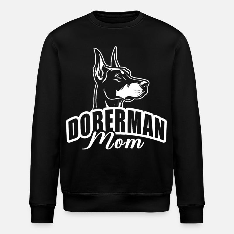 "Doberman Mom" mit Hundekopf - Stanley/Stella Unisex Bio-Sweatshirt ROLLER - Schwarz