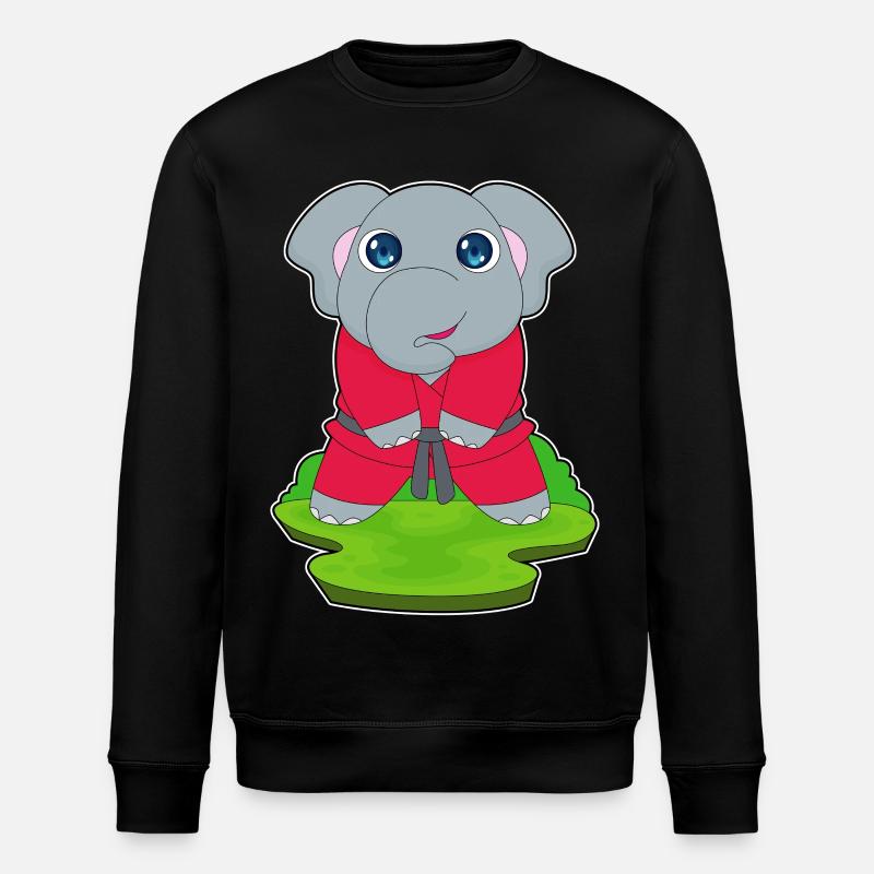 Elefant Karate Kampfsport - Stanley/Stella Unisex Bio-Sweatshirt ROLLER - Schwarz