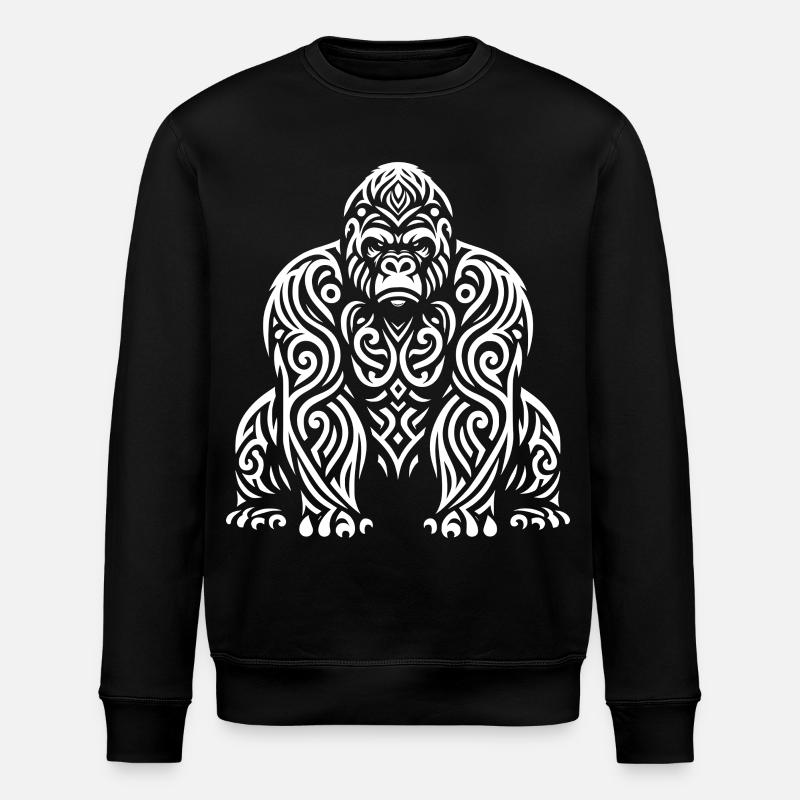 Gorille Tribal - Sweat bio ROLLER Stanley/Stella Unisexe - noir