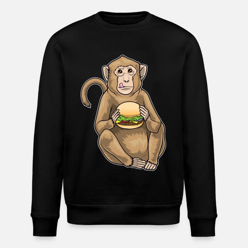 Cheeseburger de singe - Sweat bio ROLLER Stanley/Stella Unisexe - noir