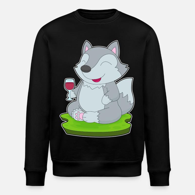 Wolf Rotwein - Stanley/Stella Unisex Bio-Sweatshirt ROLLER - Schwarz