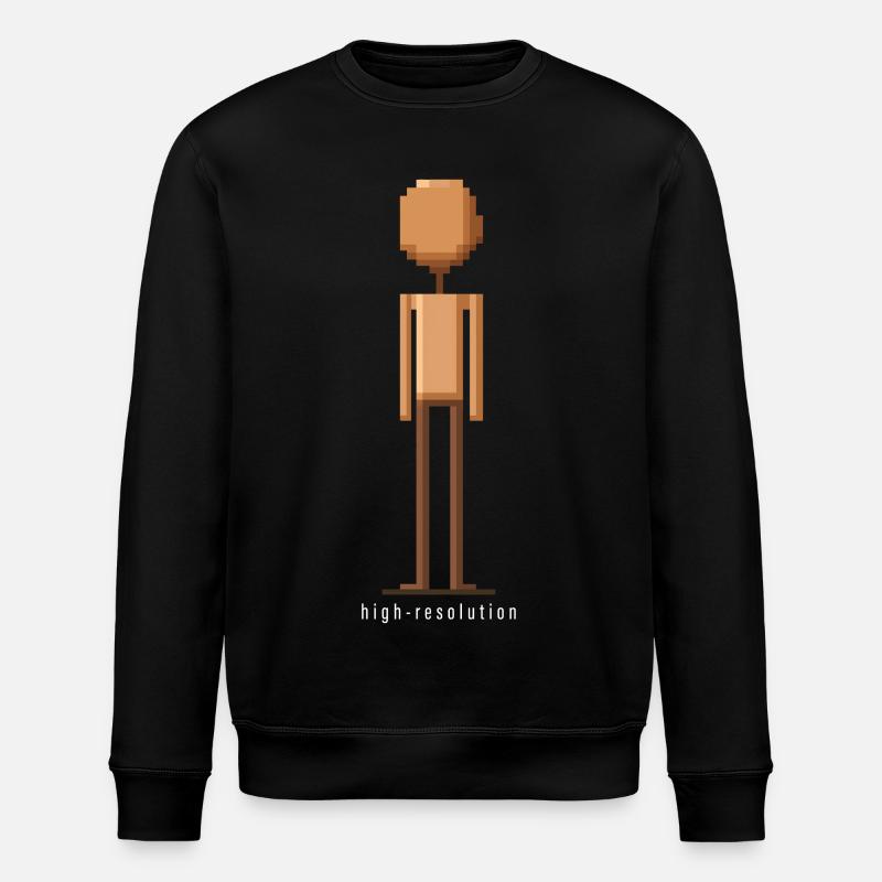 High Resolution Ironisches Pixelart Fun Design - Stanley/Stella Unisex Bio-Sweatshirt ROLLER - Schwarz