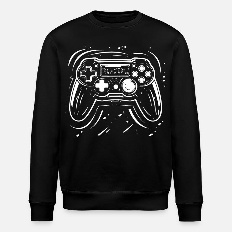 Gaming Controller Drawing - Stanley/Stella ROLLER Unisex Organic Sweatshirt - black