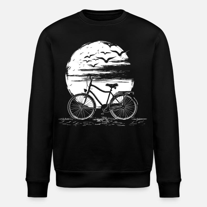 Cycling Drawing - Stanley/Stella ROLLER Unisex Organic Sweatshirt - black