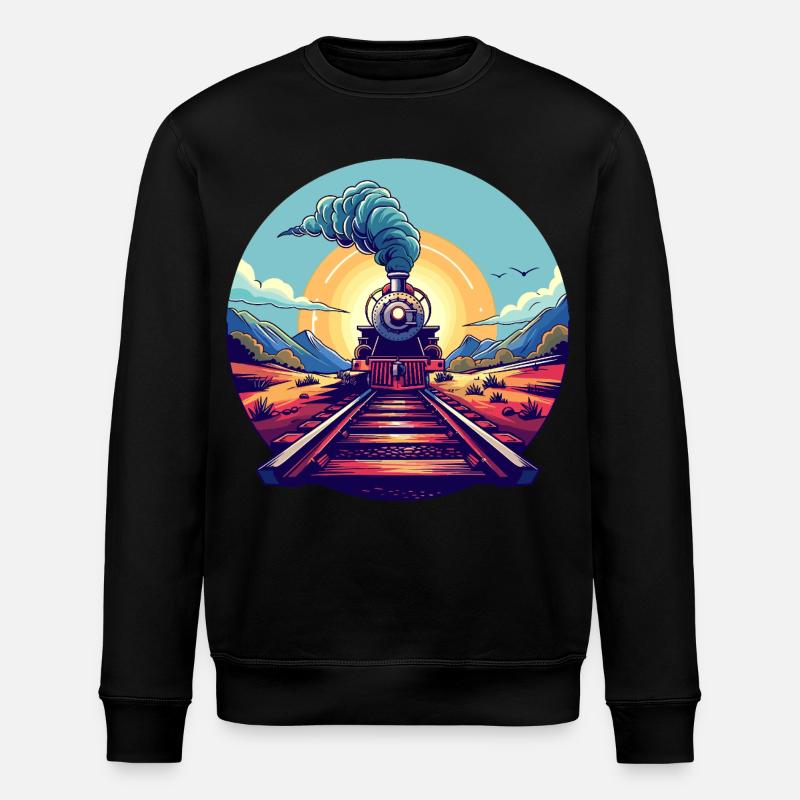 Eisenbahn Porträt - Stanley/Stella Unisex Bio-Sweatshirt ROLLER - Schwarz