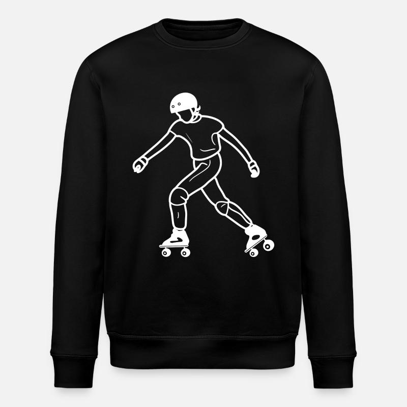 Roller Skating Drawing - Stanley/Stella ROLLER Unisex Organic Sweatshirt - black