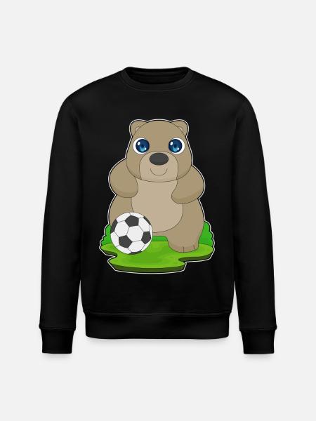 Bear Soccer Player Soccer - Stanley/Stella ROLLER Unisex Organic Sweatshirt - black