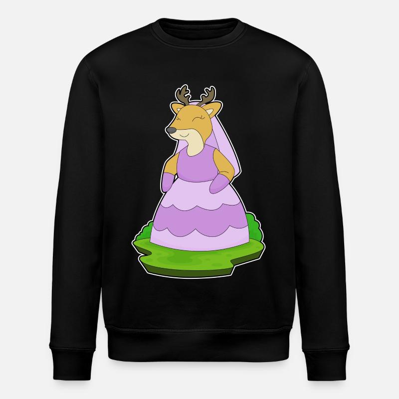 Deer Bridal Veil Wedding - Stanley/Stella ROLLER Unisex Organic Sweatshirt - black