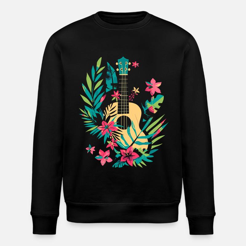 Ukulele Comic Look - Stanley/Stella Unisex Bio-Sweatshirt ROLLER - Schwarz