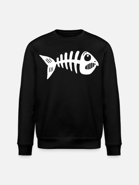 Squelette de poisson - Sweat bio ROLLER Stanley/Stella Unisexe - noir
