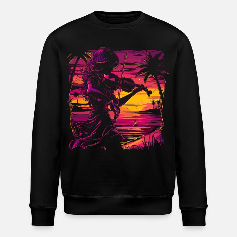 Geigerin Synthwave - Stanley/Stella Unisex Bio-Sweatshirt ROLLER - Schwarz