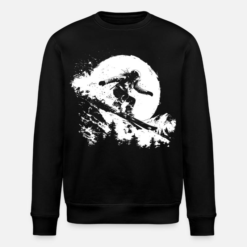 Snowboarder Sketch - Stanley/Stella ROLLER Unisex Organic Sweatshirt - black