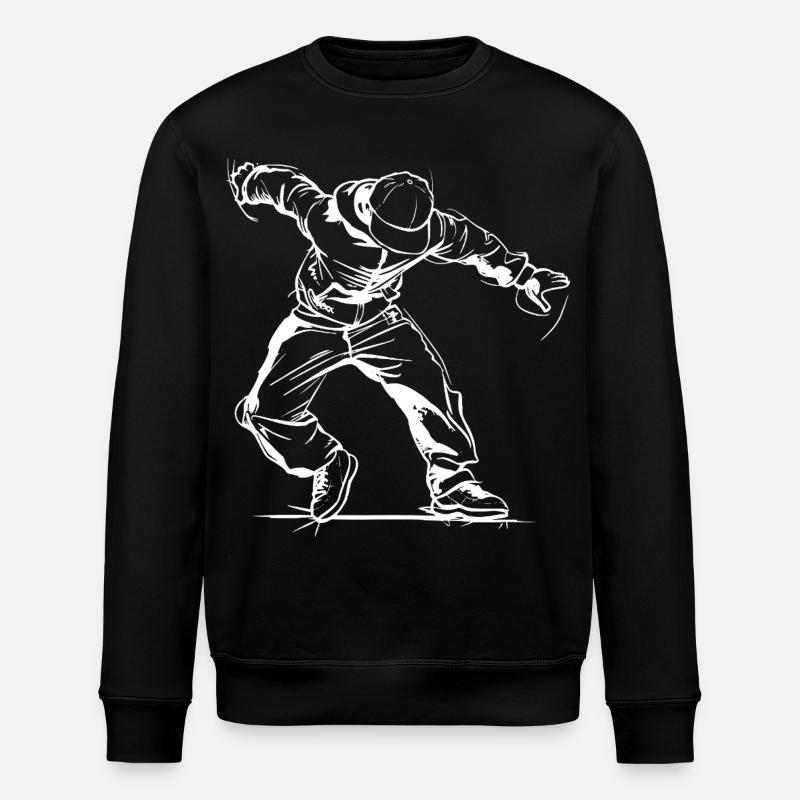 Breakdancer Sketch - Stanley/Stella ROLLER Unisex Organic Sweatshirt - black