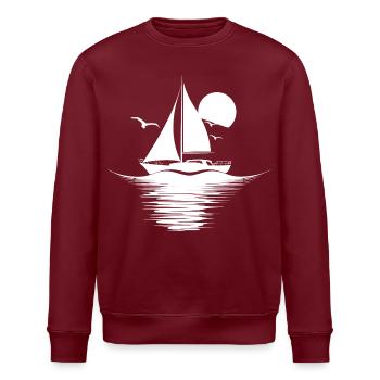 Segeln Zeichnung - Stanley/Stella Unisex Bio-Sweatshirt ROLLER - Burgunderrot - Vorne - Nik (191cm)