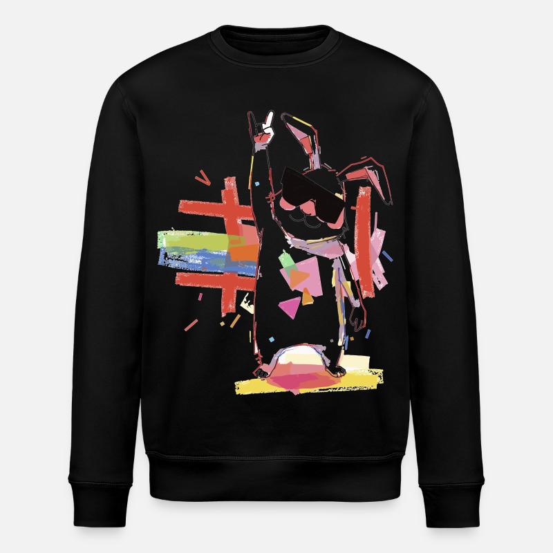 Regenbogenroboter Partystar - Stanley/Stella Unisex Bio-Sweatshirt ROLLER - Schwarz