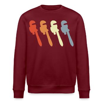 Clé à pipe rétro - Sweat bio ROLLER Stanley/Stella Unisexe - bordeaux - Devant - Nik (191cm)