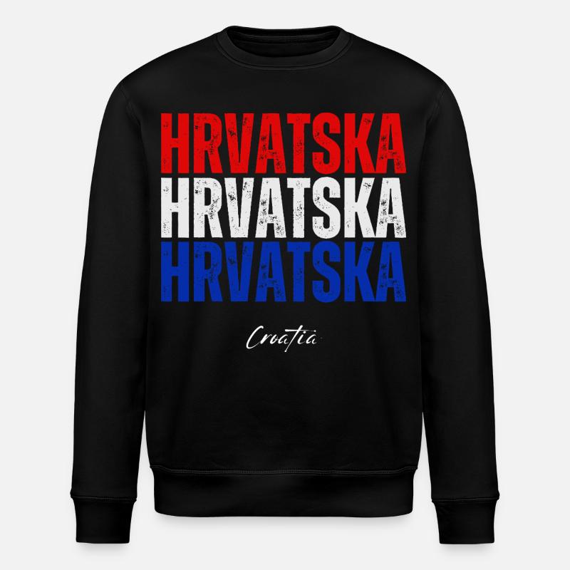 Drapeau croate, fierté croate - Sweat bio ROLLER Stanley/Stella Unisexe - noir