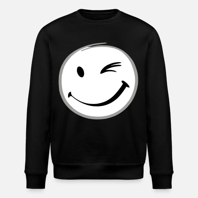 Zwinkerndes Lächeln - Stanley/Stella Unisex Bio-Sweatshirt ROLLER - Schwarz