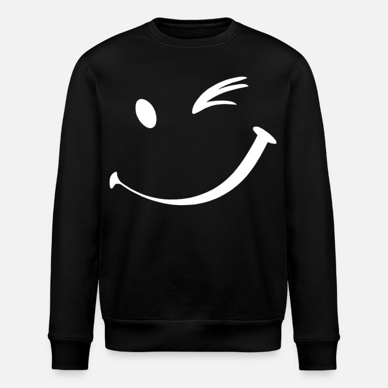 Winking face, Wink smile - Stanley/Stella ROLLER Unisex Organic Sweatshirt - black