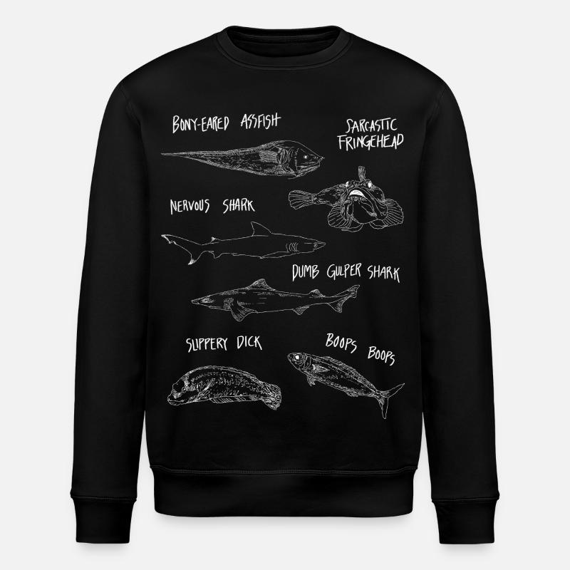 LUSTIGER FISCH - Stanley/Stella Unisex Bio-Sweatshirt ROLLER - Schwarz