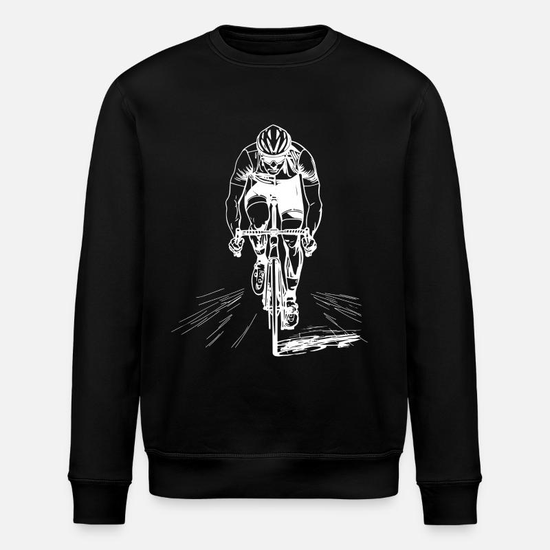 Cyclist Sketch - Stanley/Stella ROLLER Unisex Organic Sweatshirt - black