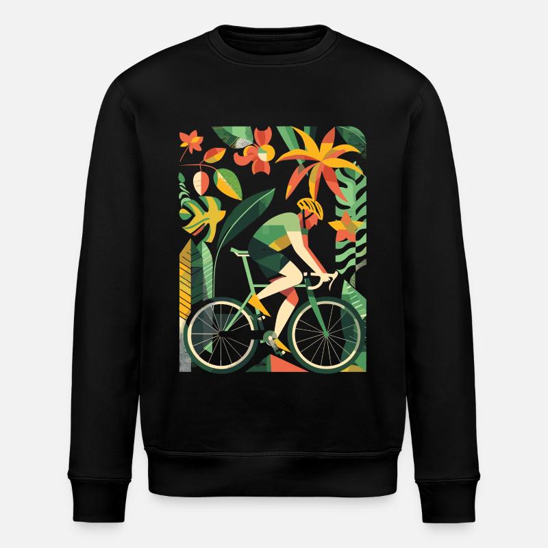 Cyclist Comic Look - Stanley/Stella ROLLER Unisex Organic Sweatshirt - black