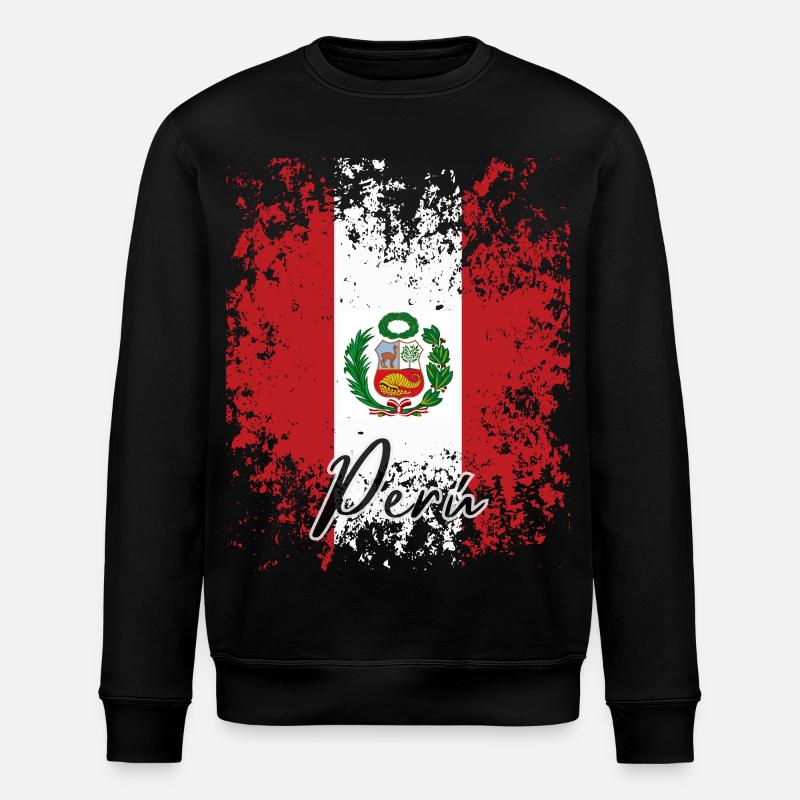 Peruvian pride, proud Peruvian - Stanley/Stella ROLLER Unisex Organic Sweatshirt - black