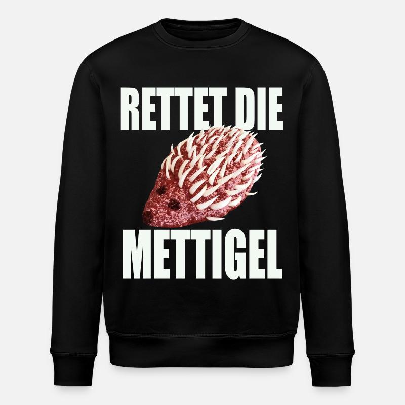 Rettet die Mettigel - Stanley/Stella Unisex Bio-Sweatshirt ROLLER - Schwarz