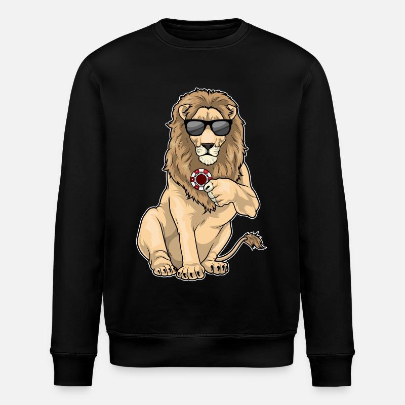 Löwe Poker Pokerchips - Stanley/Stella Unisex Bio-Sweatshirt ROLLER - Schwarz