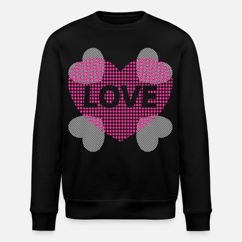 Herz mit Love. - Stanley/Stella Unisex Bio-Sweatshirt ROLLER - Schwarz