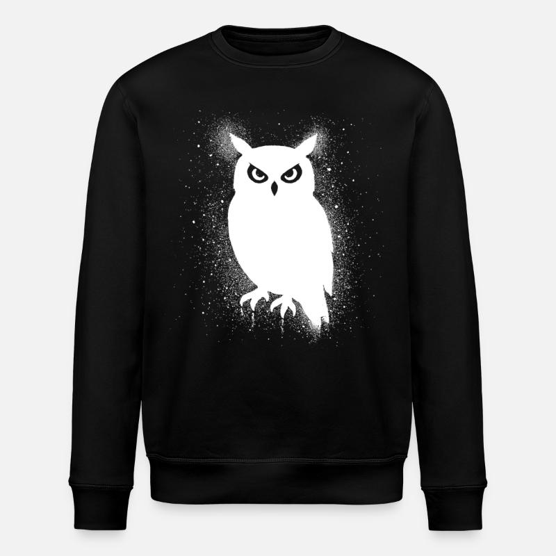 Lustige Eule - Stanley/Stella Unisex Bio-Sweatshirt ROLLER - Schwarz